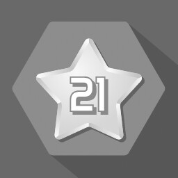Get 21 stars (hexagon grid)