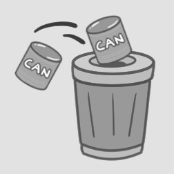 Cans in Trash Cans