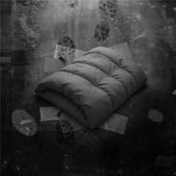 A cozy bed.