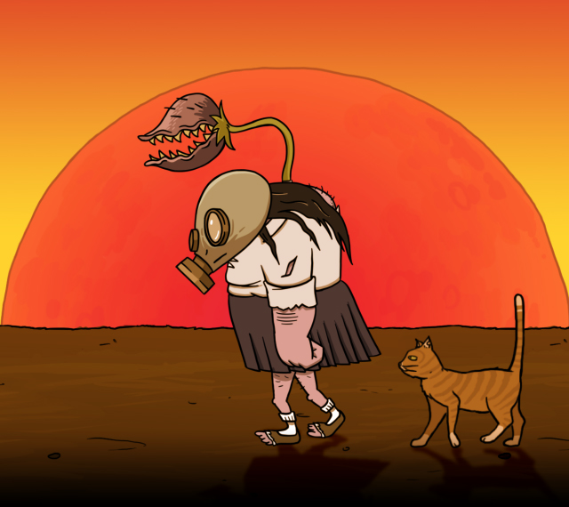Mary Jane and Sharikov the cat