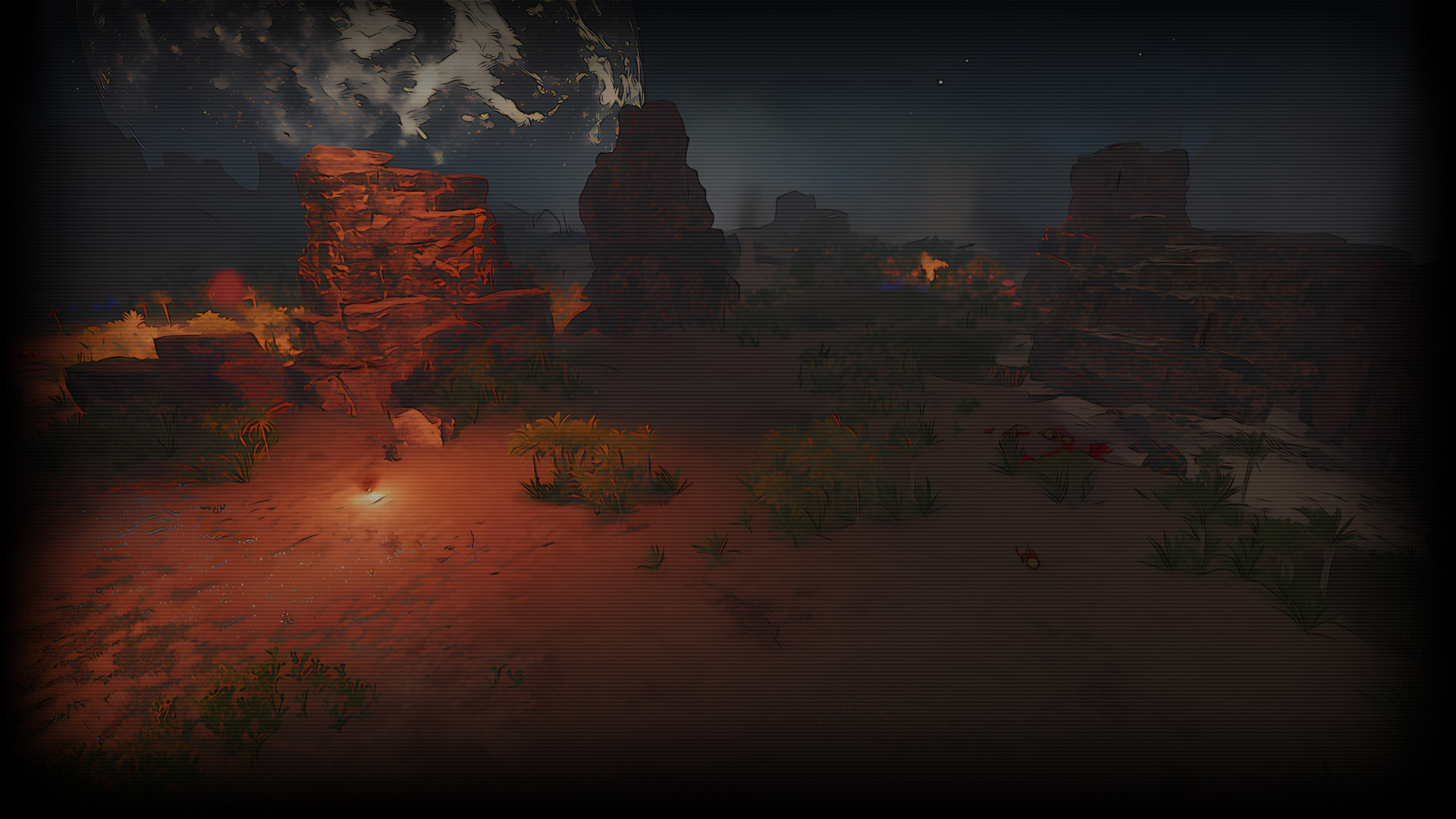 Night scene in Desertum