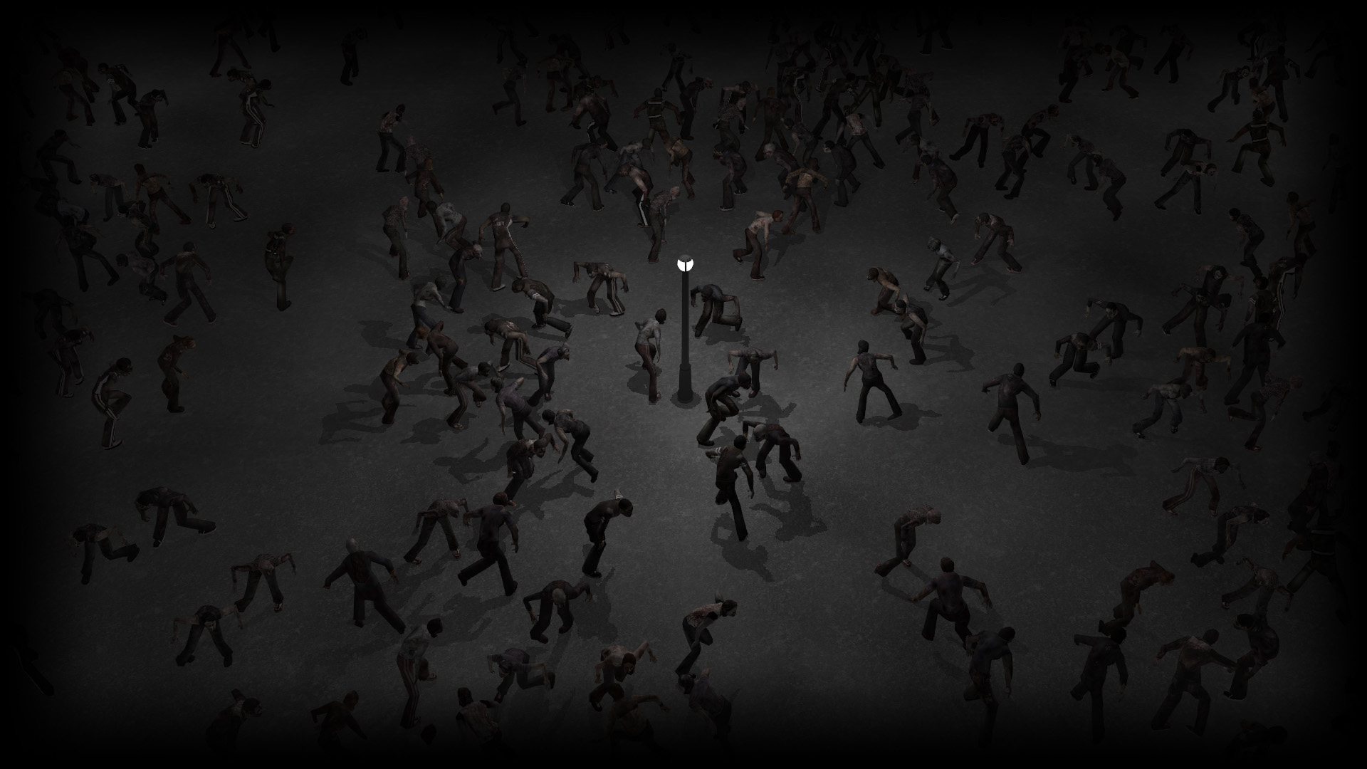Zombies near the lamp post