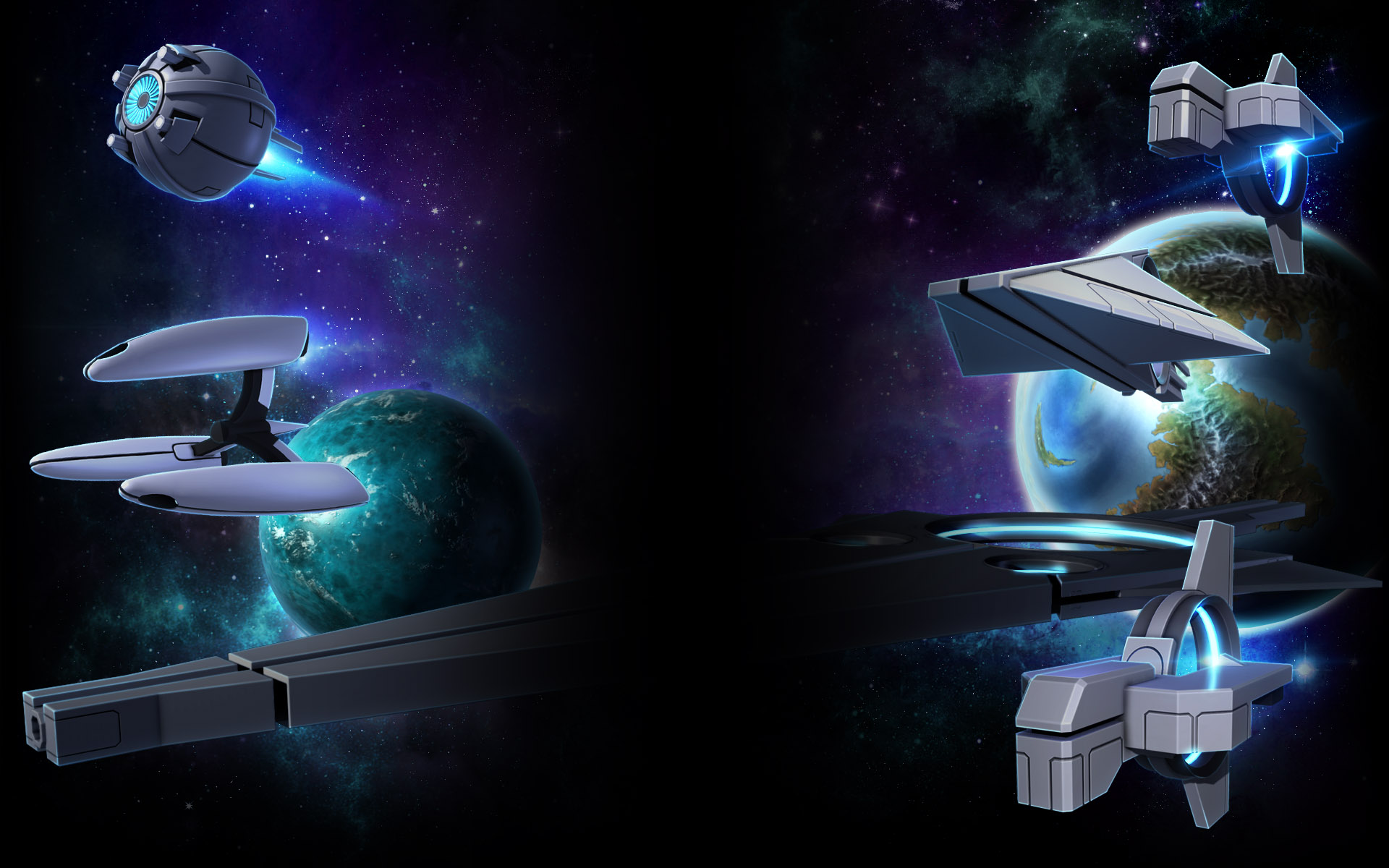 Trade Federation fleet background