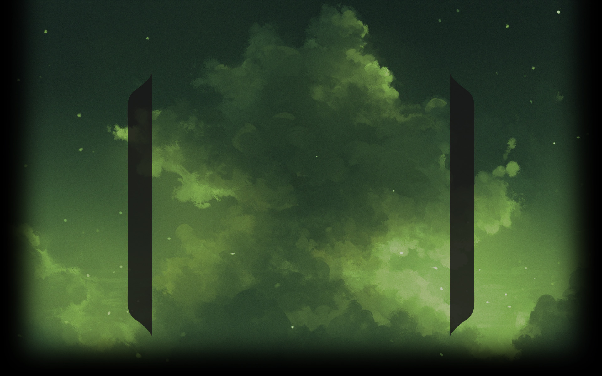 Drawn green clouds