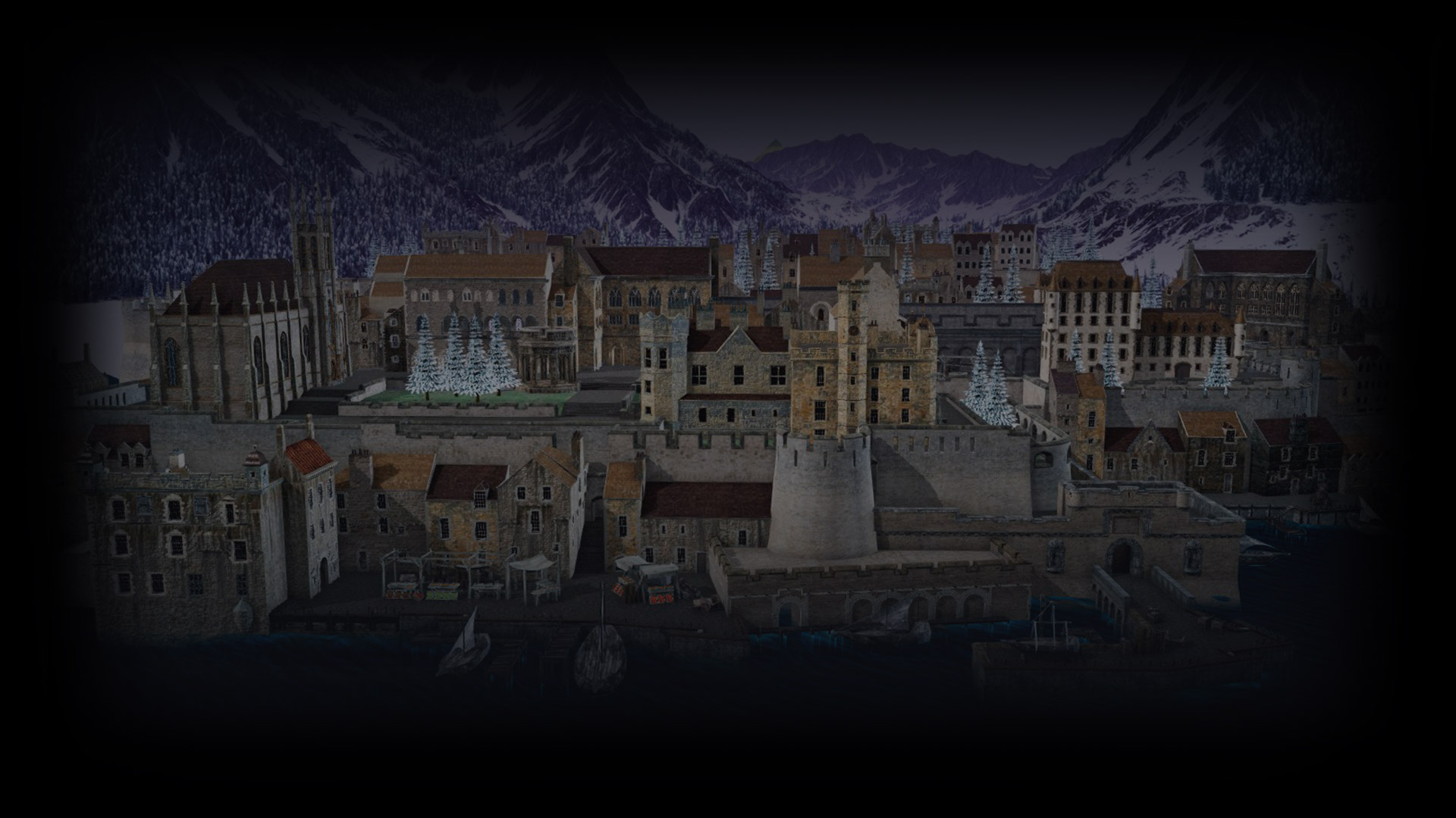 Winter european city
