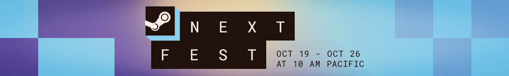 Official Steam Next Fest October 2026 banner: Steam logo tile, NEXT FEST lettering, Oct 19 to Oct 26 at 10 AM Pacific (Valve)
