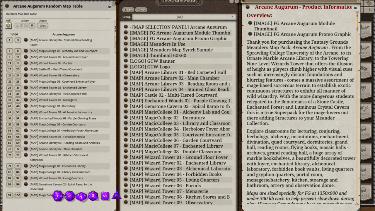 Fantasy Grounds - Meanders Map Pack: Arcane Augurum (Map Pack) screenshot 3