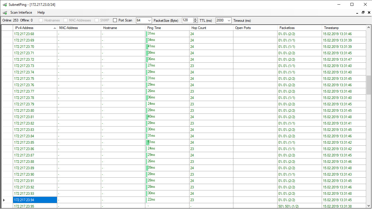 SubnetPing screenshot 8