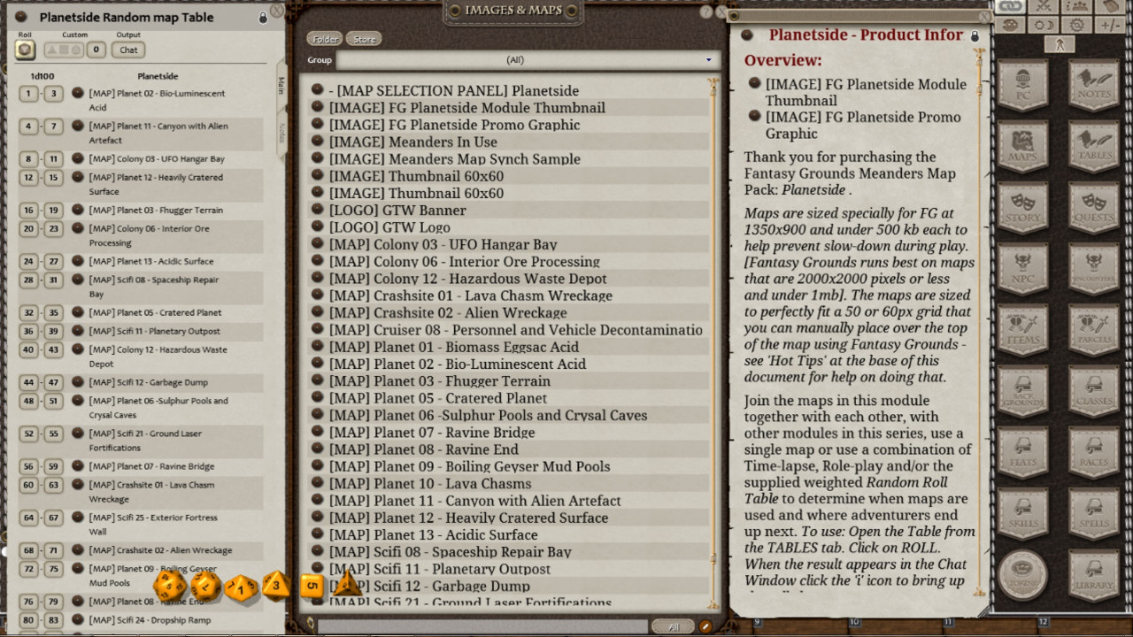 Fantasy Grounds - Meanders Map Pack: Planetside (Map Pack) screenshot 2
