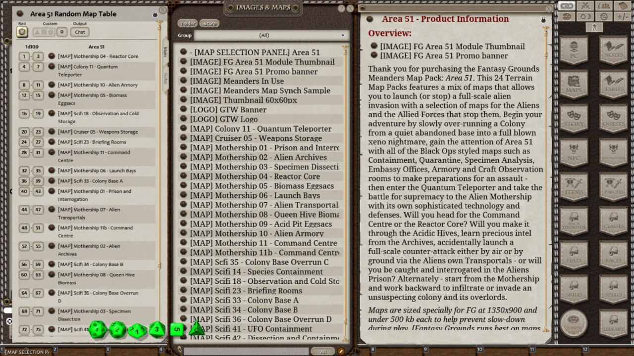 Fantasy Grounds - Meanders Map Pack: Area 51 (Map Pack) screenshot 1
