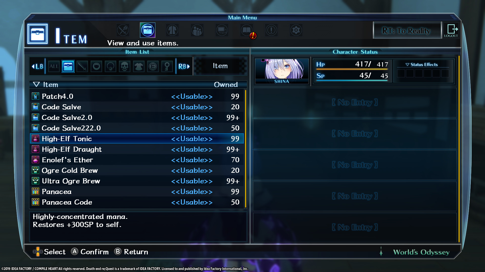 Death end re;Quest Healing Item Set screenshot 1
