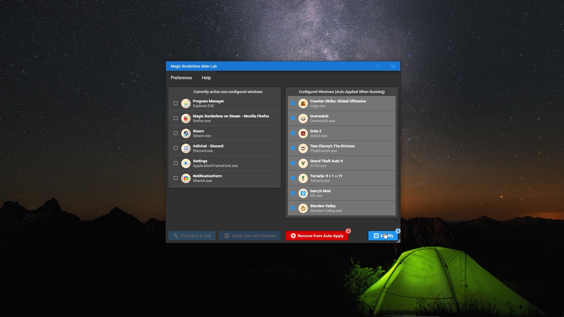 Magic Borderless - Donation Blue screenshot 1
