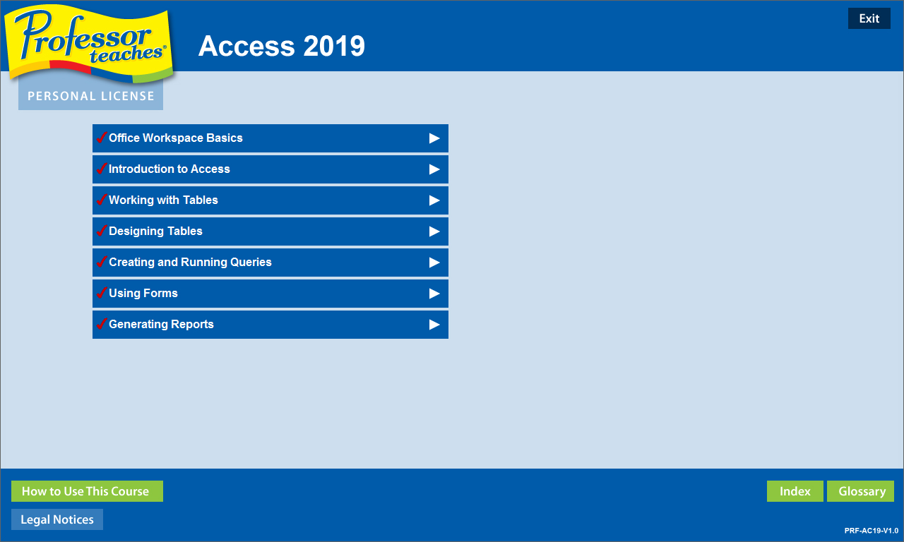 Professor Teaches Access 2019 screenshot 1