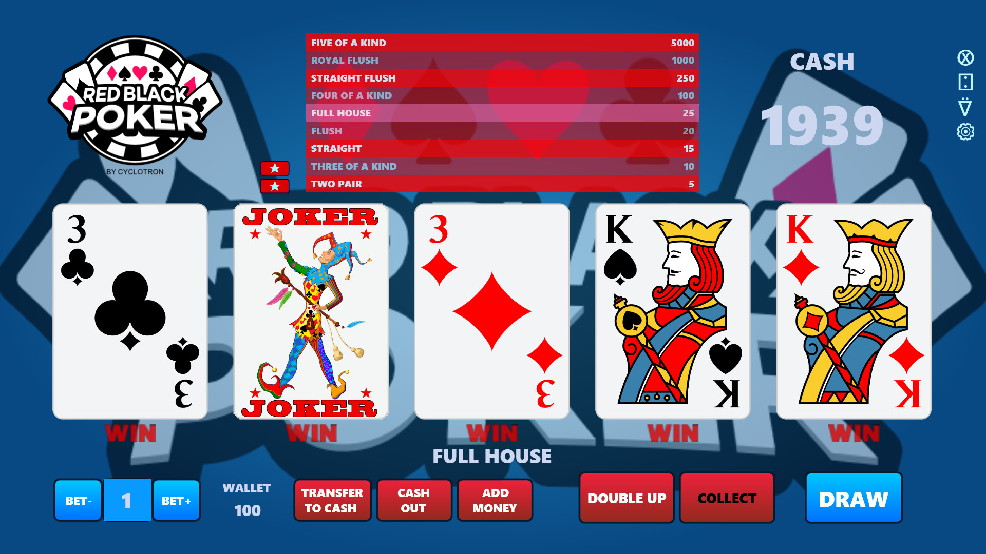 Red Black Poker screenshot 1