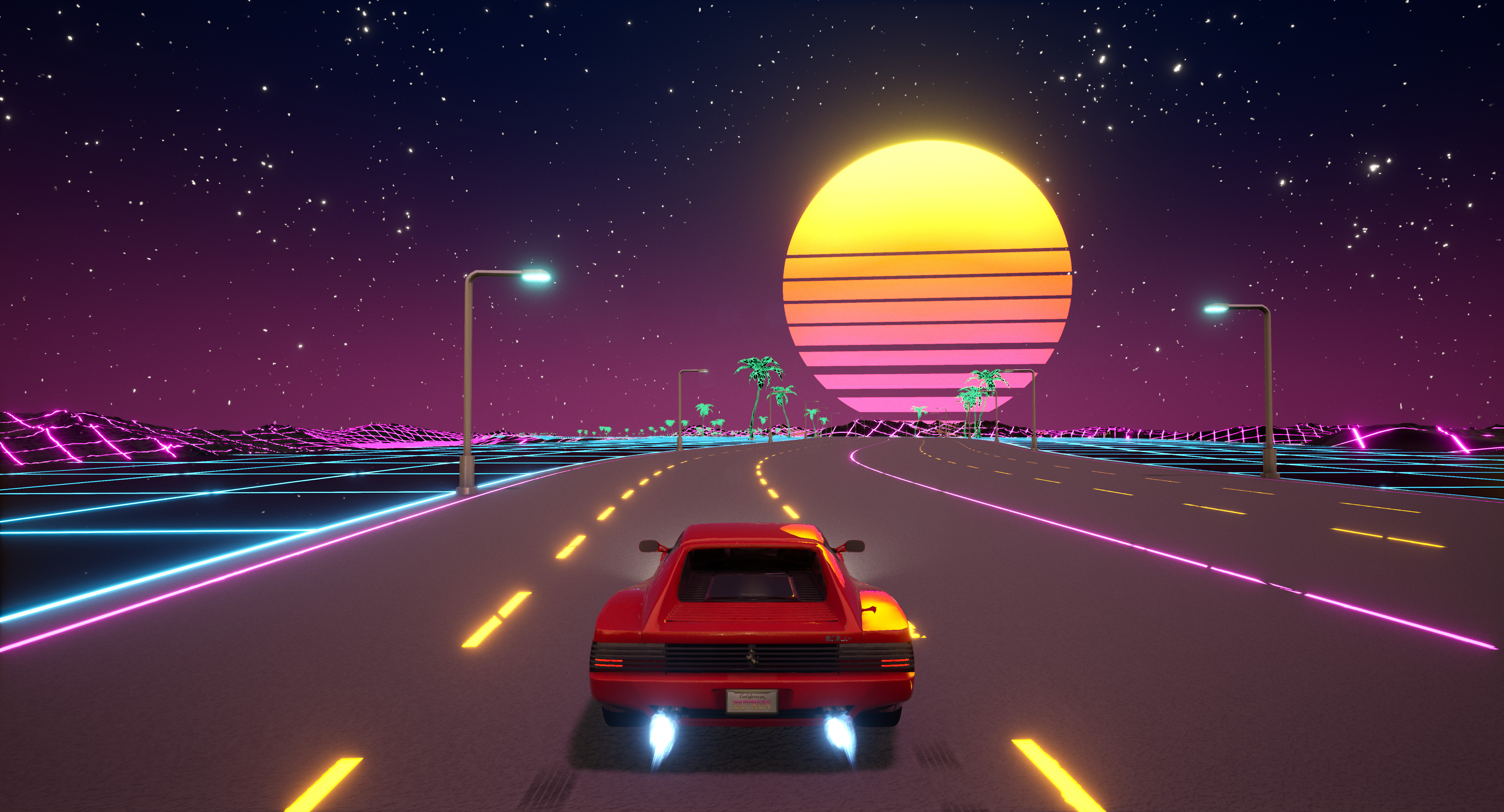 Cyber OutRun screenshot 2