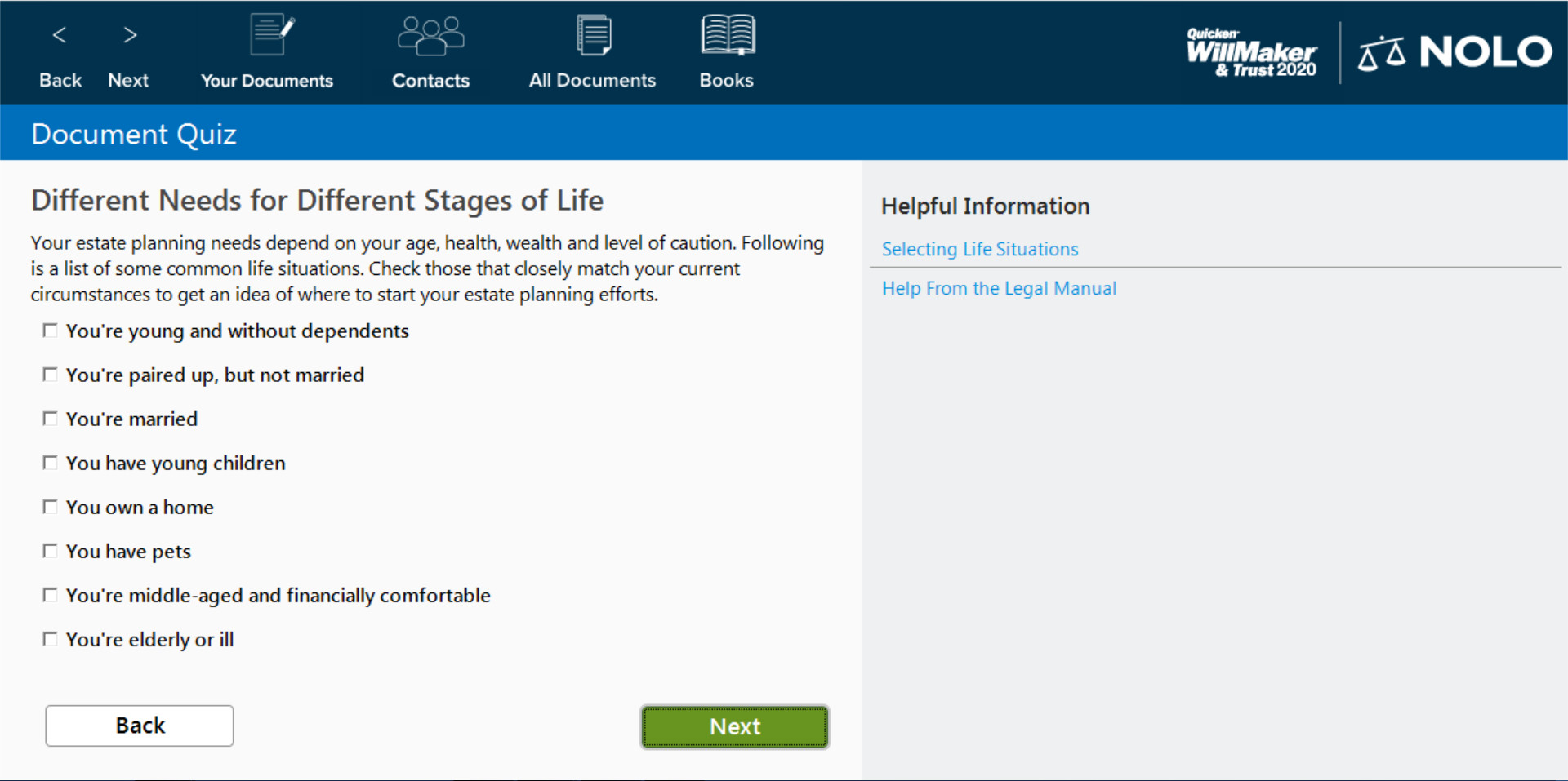 Quicken WillMaker & Trust 2020 screenshot 1