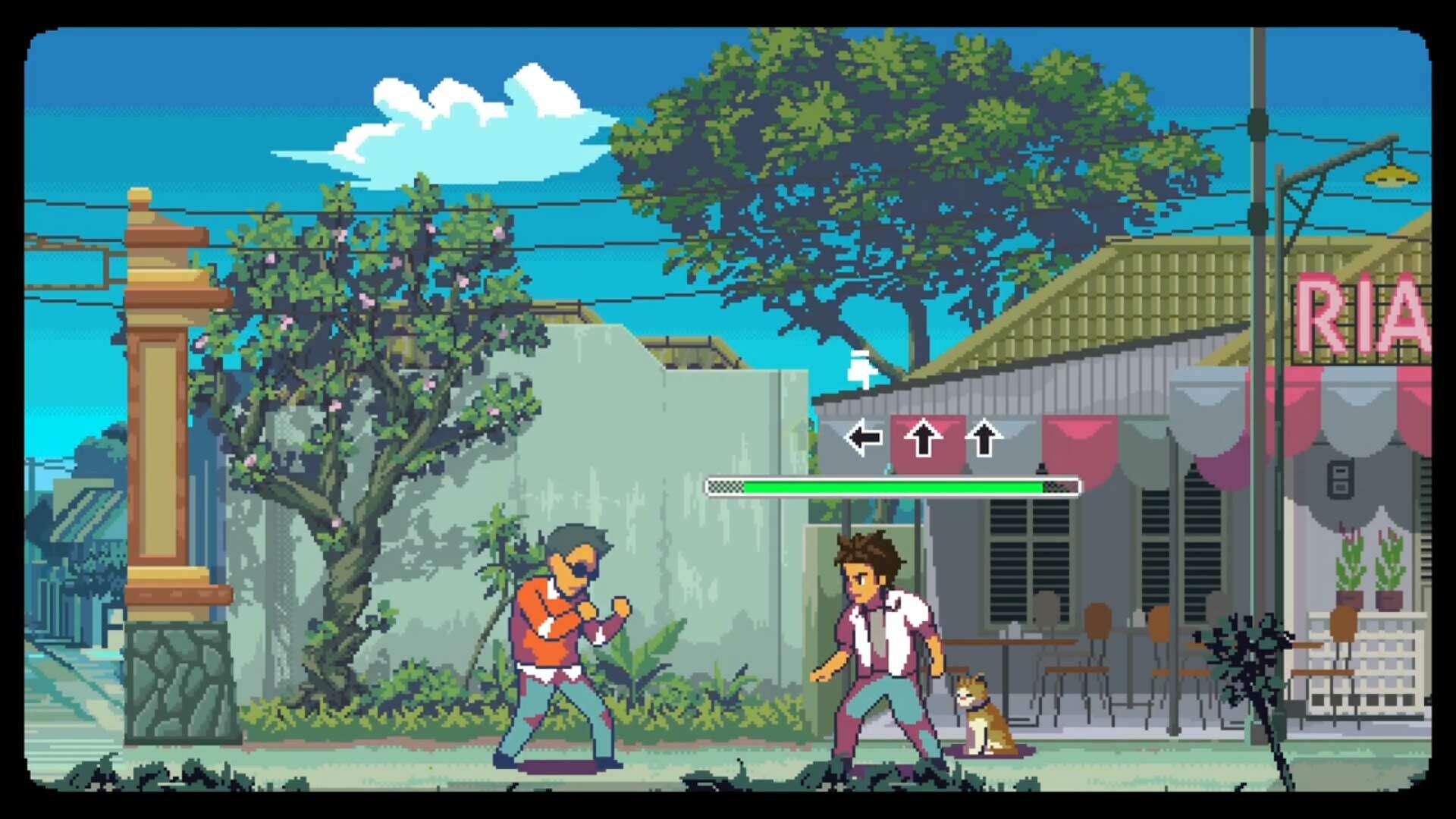 Tampilan gameplay pixel art A Space for the Unbound buatan Mojiken Studio