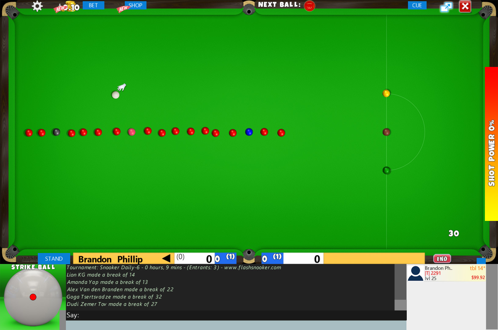 Flash Snooker Game screenshot 2