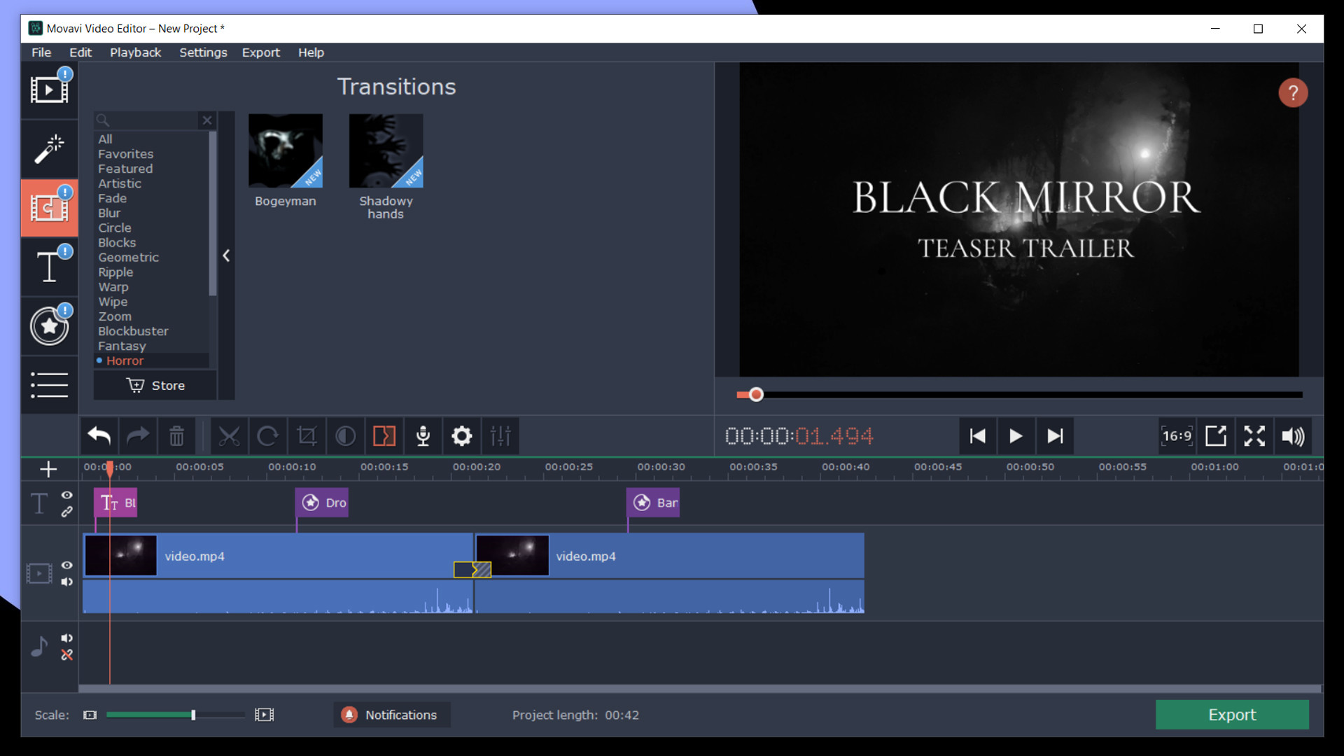 Movavi Video Editor Plus 2020 - Cinematic Set screenshot 5
