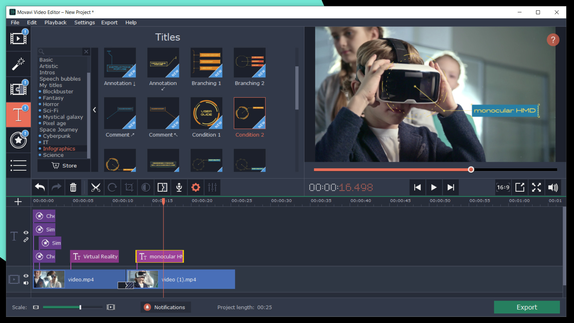Movavi Video Editor Plus 2020 - Technology Set screenshot 4