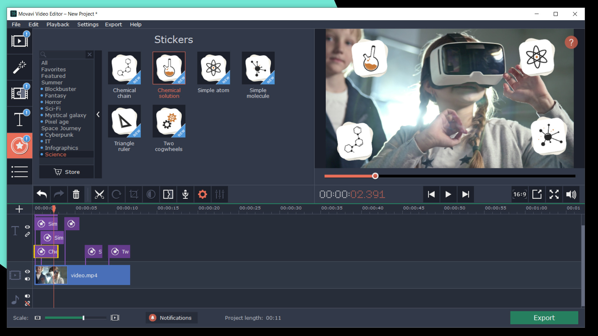 Movavi Video Editor Plus 2020 - Technology Set screenshot 1