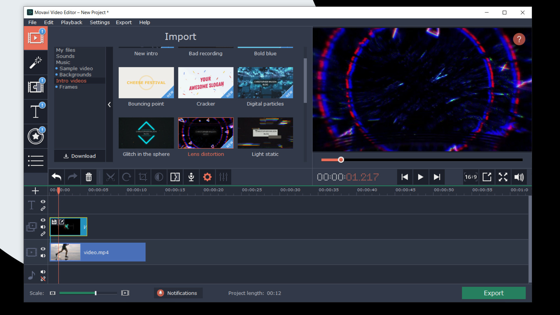 Movavi Video Editor Plus 2020 - VHS Intro Pack screenshot 4
