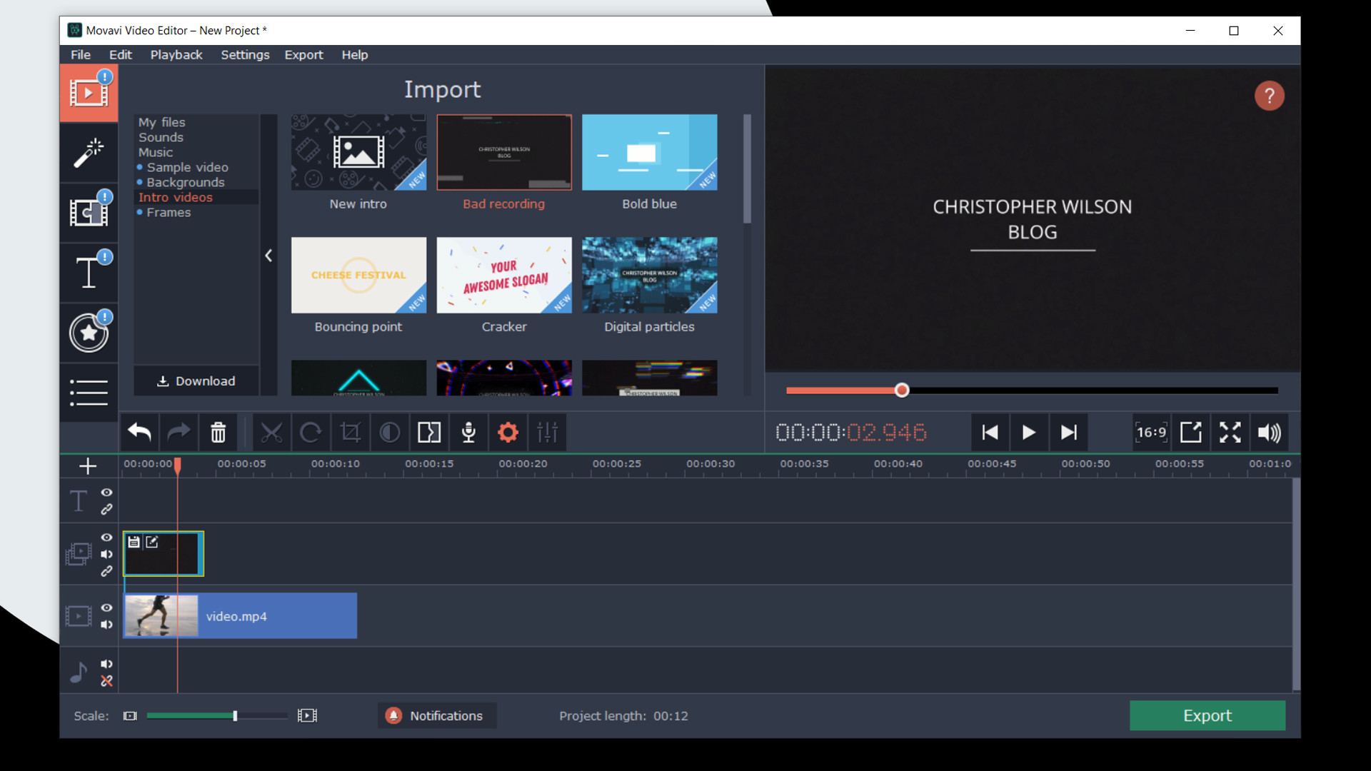 Movavi Video Editor Plus 2020 - VHS Intro Pack screenshot 3
