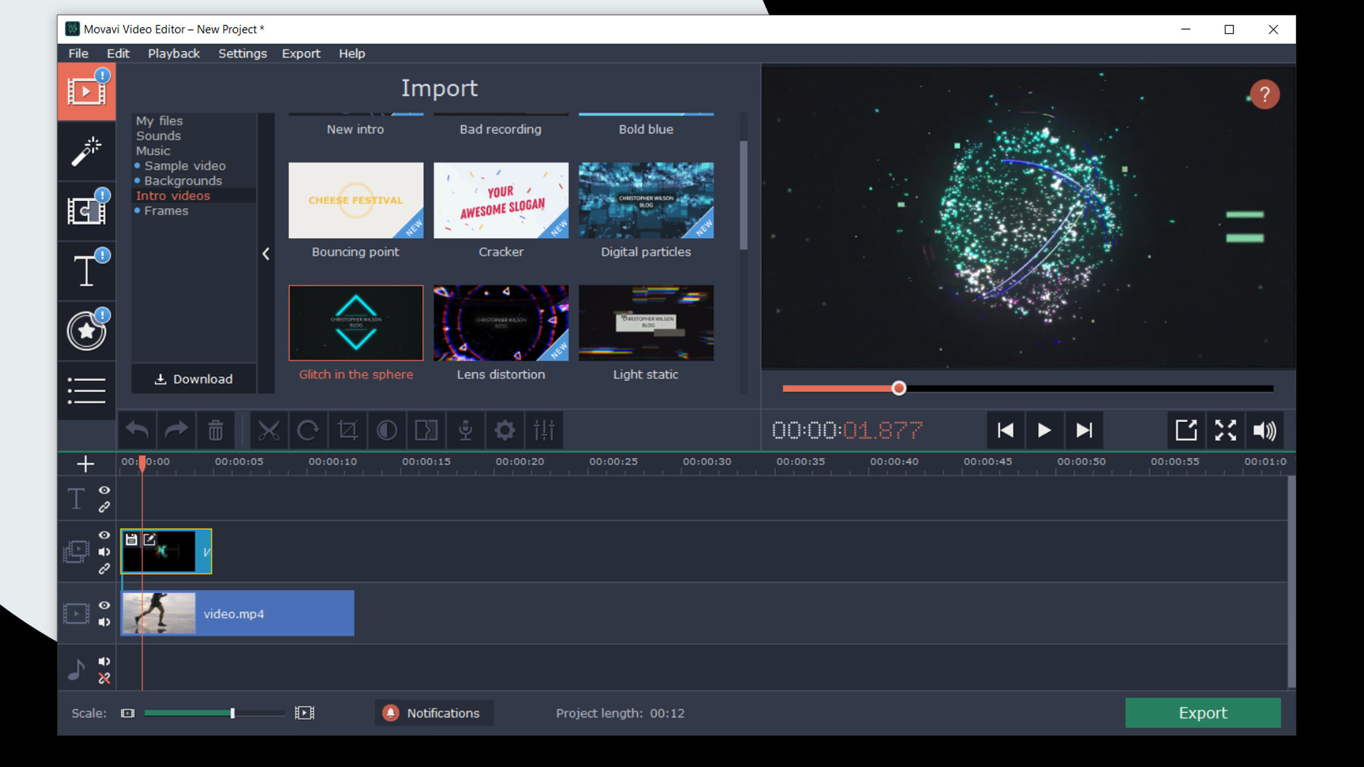 Movavi Video Editor Plus 2020 - VHS Intro Pack screenshot 5
