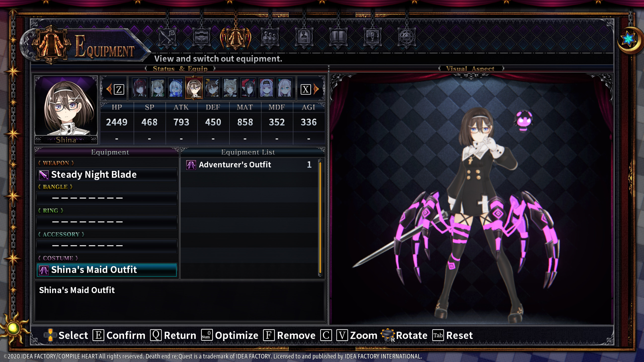 Death end re;Quest 2 - Shina's Maid Outfit screenshot 1
