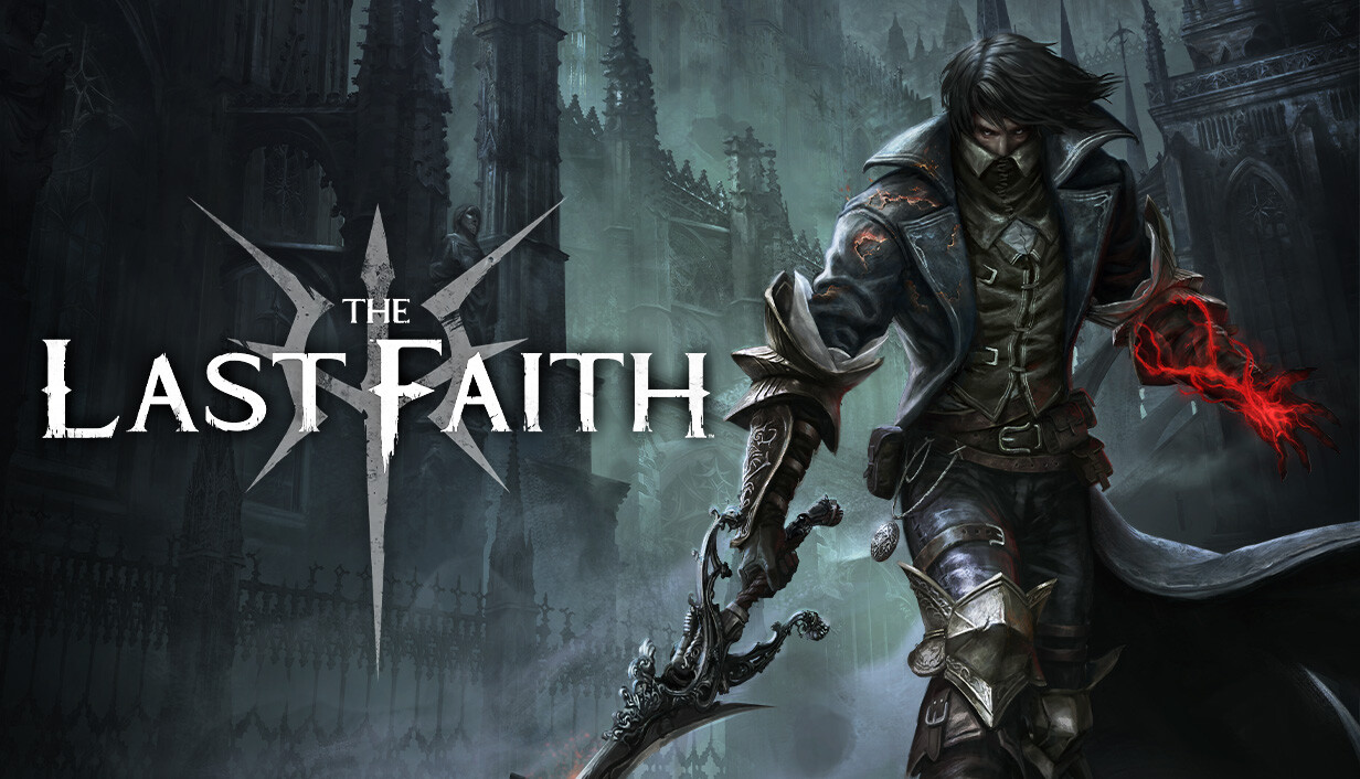 Official The Last Faith artwork showing Eryk in front of a gothic city