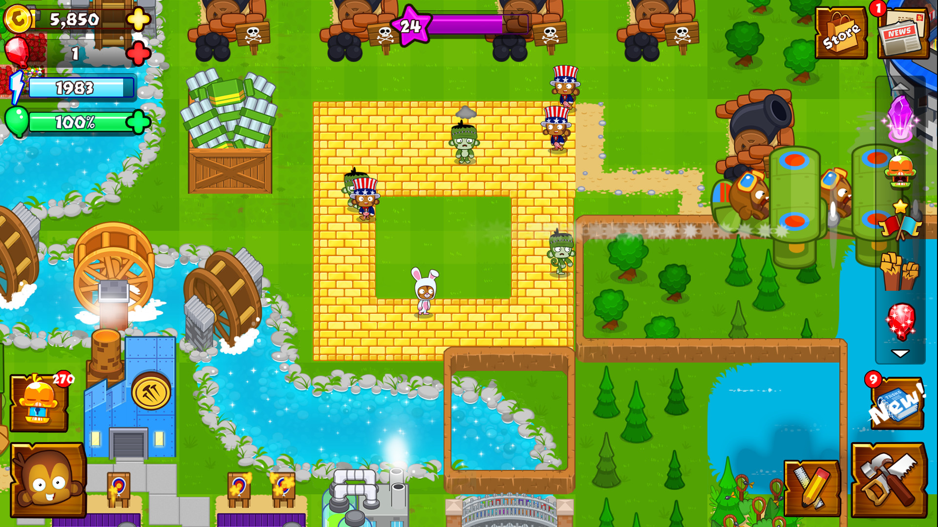 Bloons Monkey City - Gold Path screenshot 5