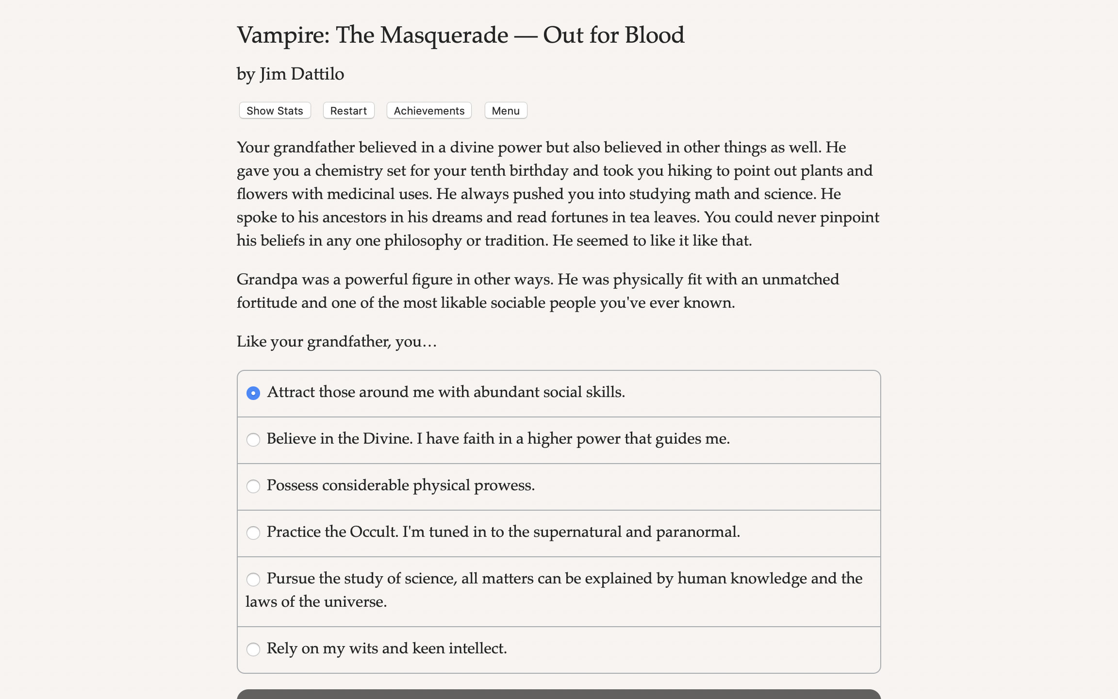 Vampire: The Masquerade — Out for Blood screenshot 1