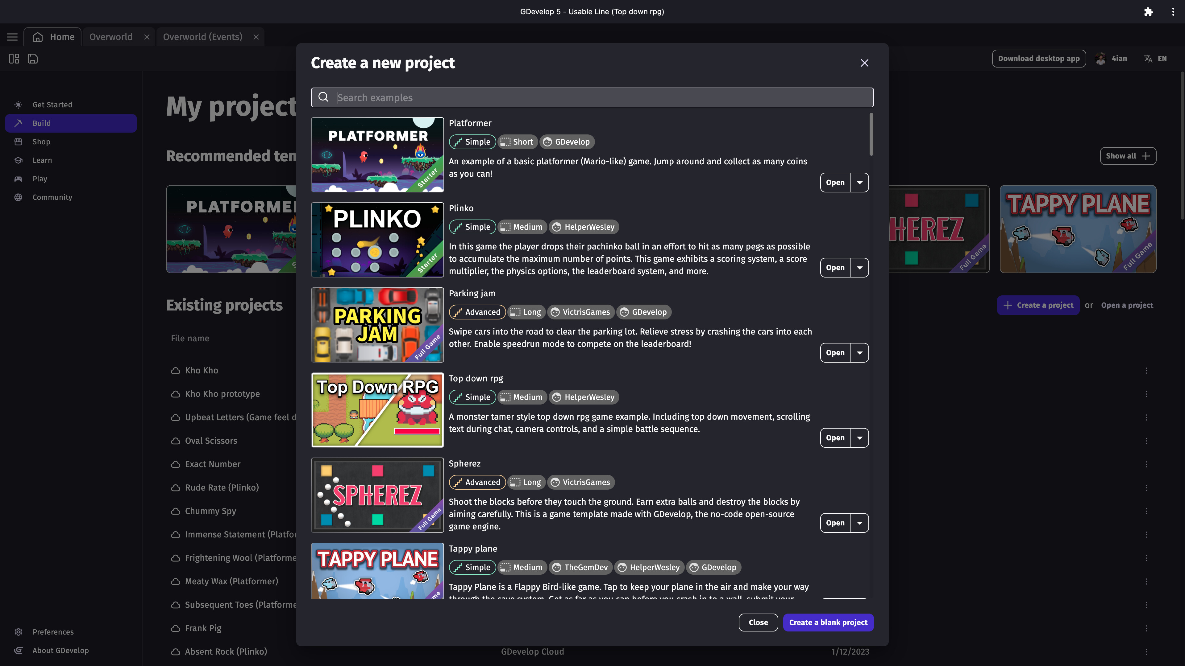GDevelop screenshot 3