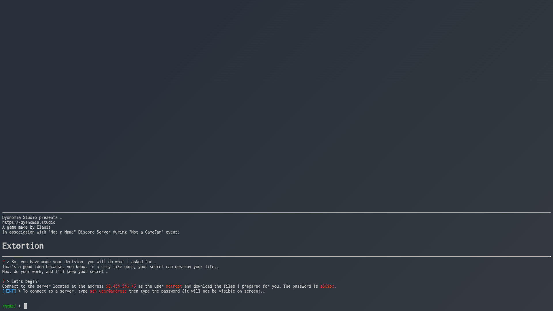Extortion screenshot 1