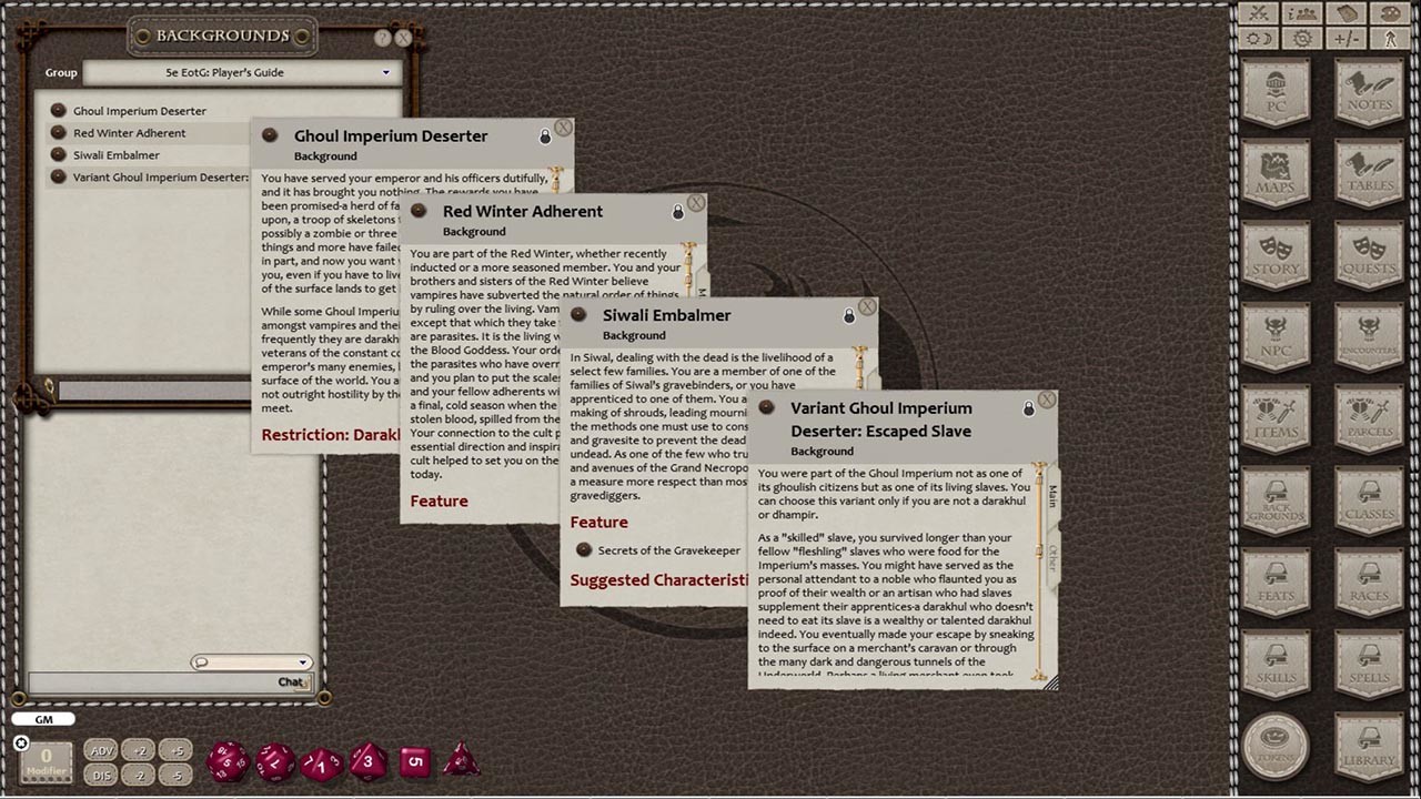Fantasy Grounds - Underworld Player's Guide screenshot 4