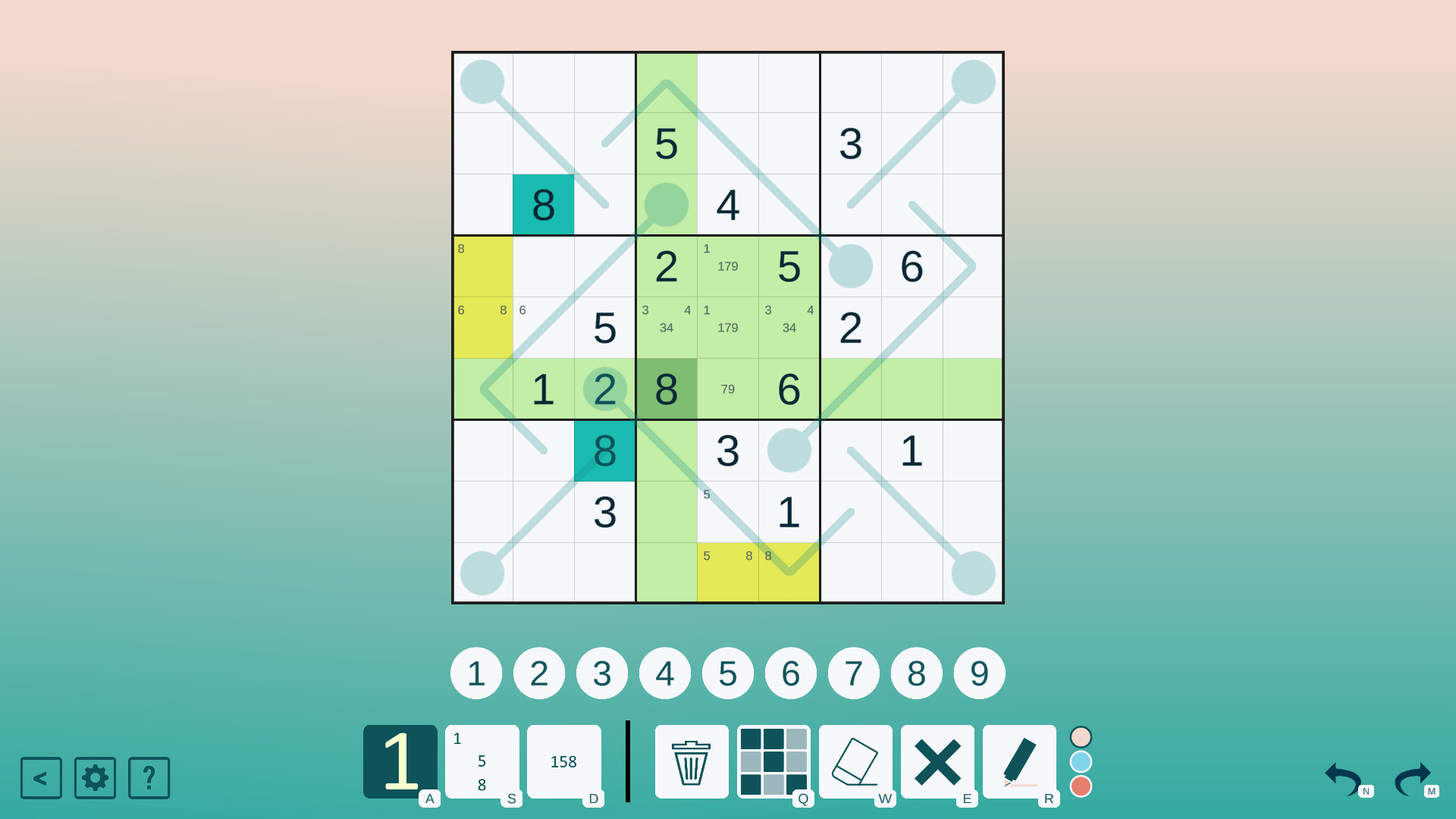 Thermo Sudoku screenshot 2