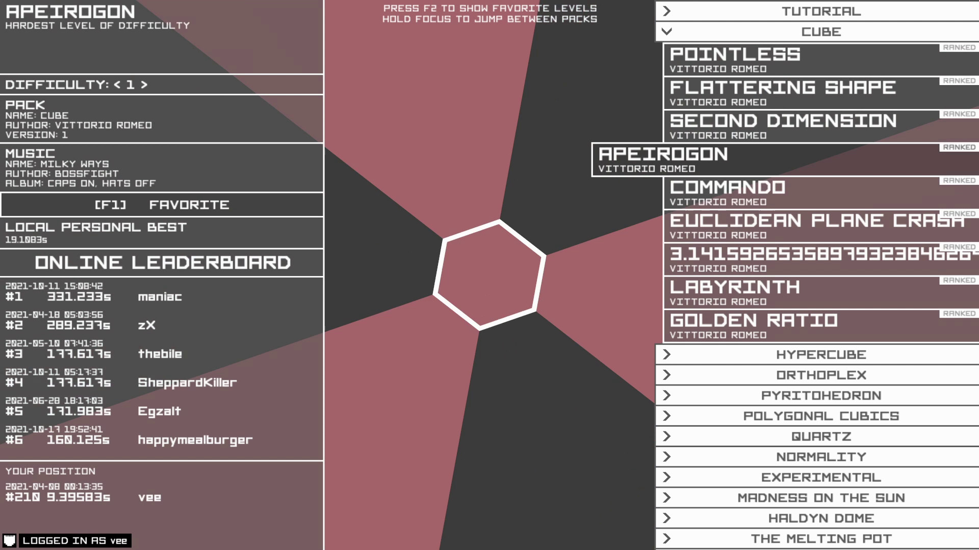 Open Hexagon screenshot 5