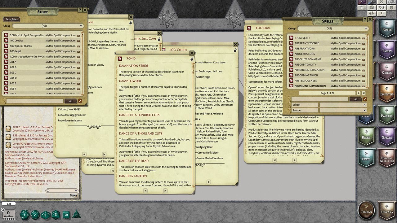 Fantasy Grounds - Mythic Spell Compendium screenshot 4