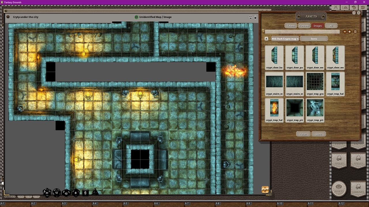 Fantasy Grounds - Black Scrolls Dark Crypts (Map Tile Pack) screenshot 2