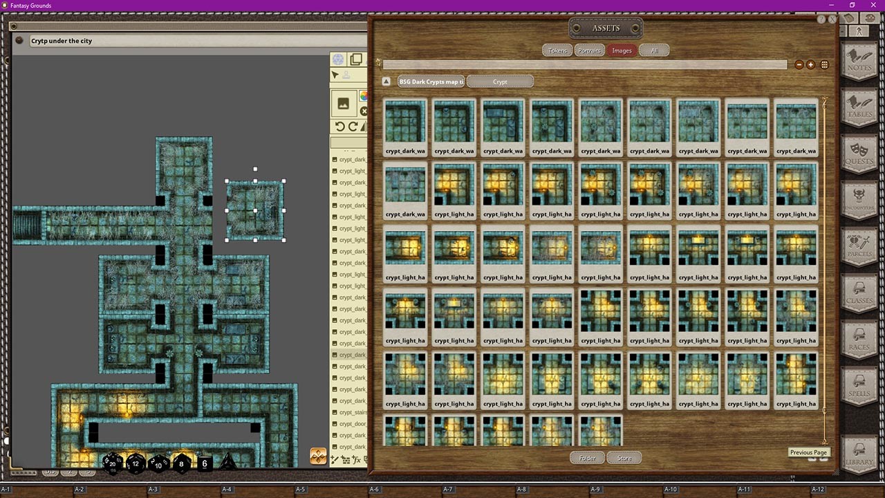 Fantasy Grounds - Black Scrolls Dark Crypts (Map Tile Pack) screenshot 1