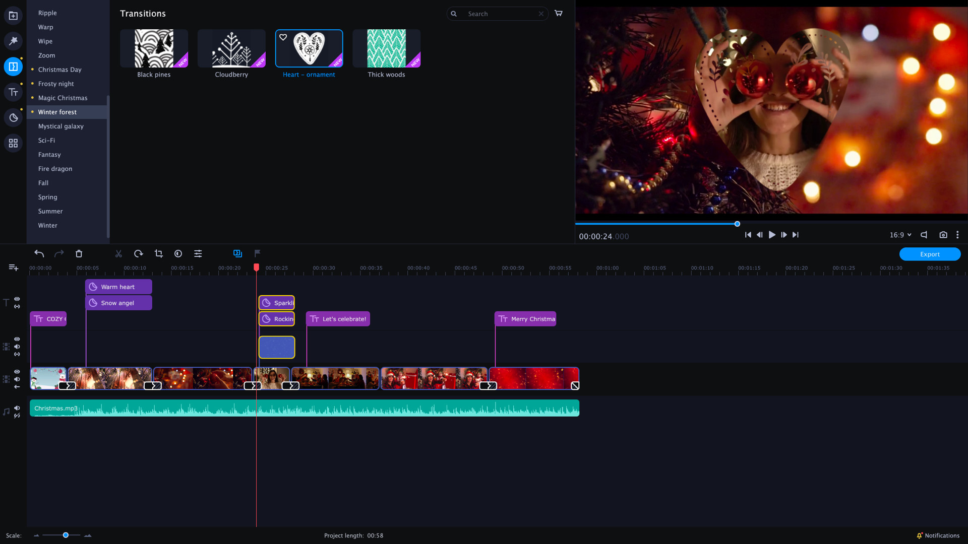 Movavi Video Editor Plus 2021 - Christmas Party Set screenshot 3