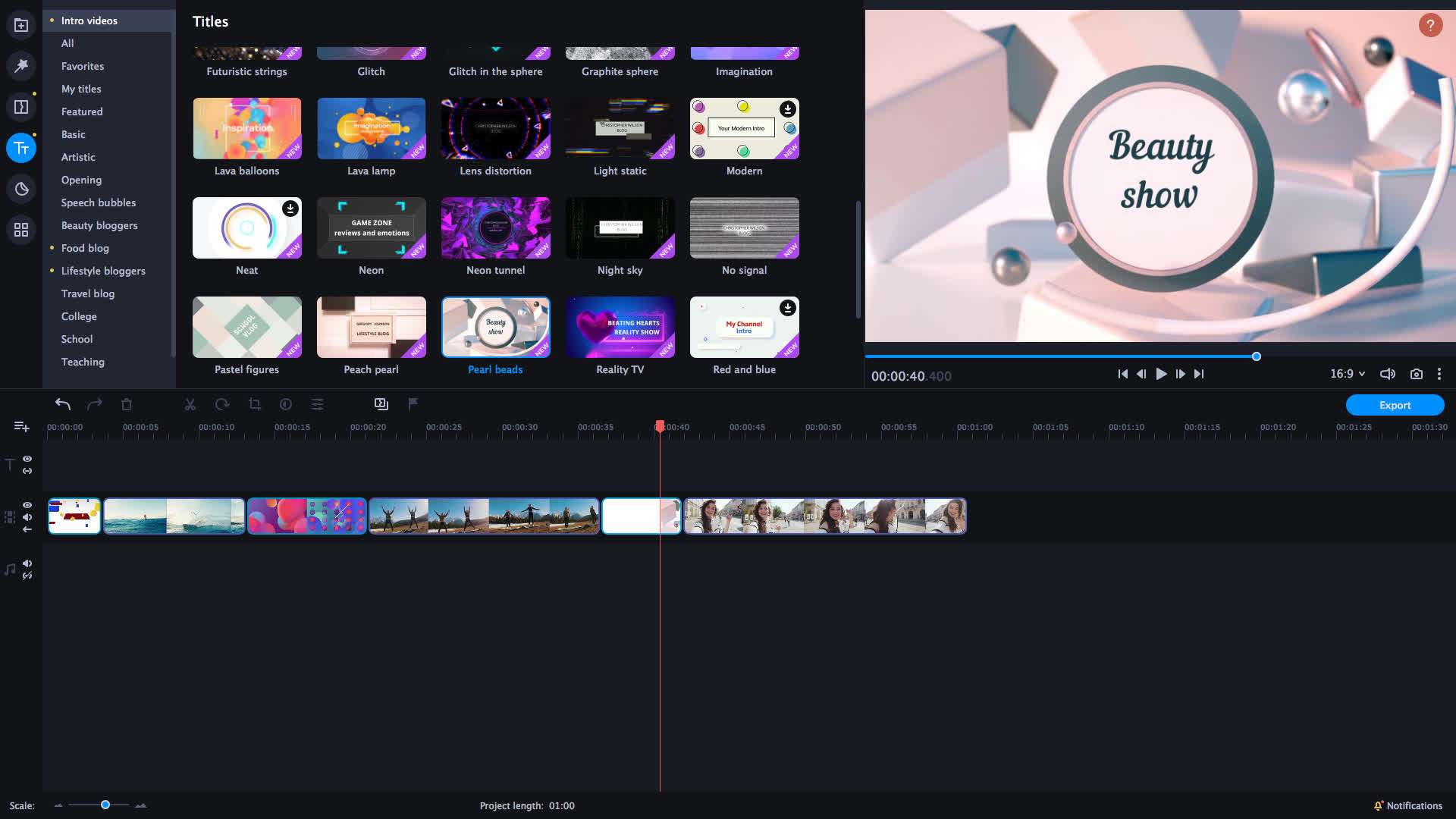 Movavi Video Editor Plus 2021 - Trendy Intro Set screenshot 4
