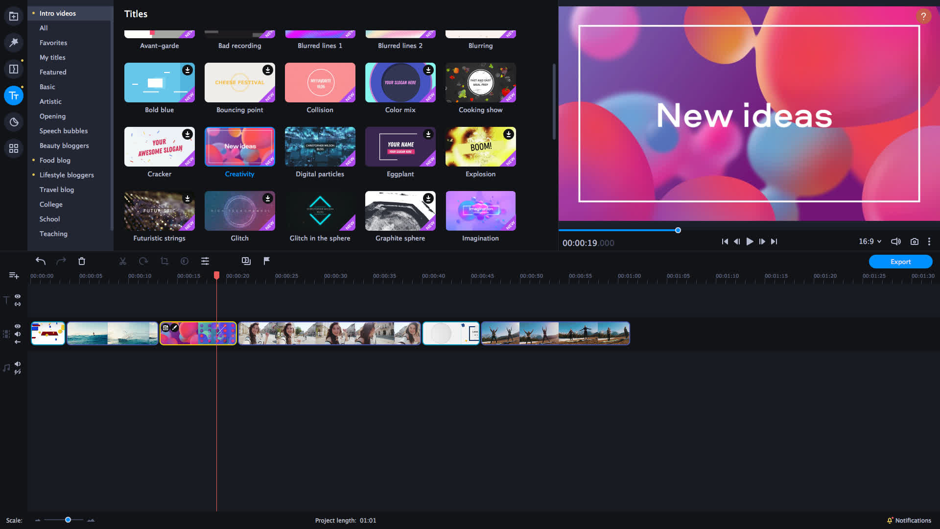 Movavi Video Editor Plus 2021 - Trendy Intro Set screenshot 3