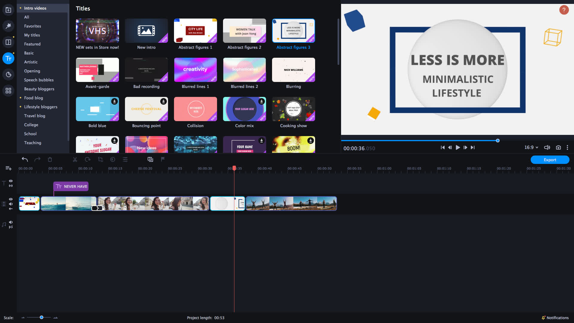 Movavi Video Editor Plus 2021 - Trendy Intro Set screenshot 5