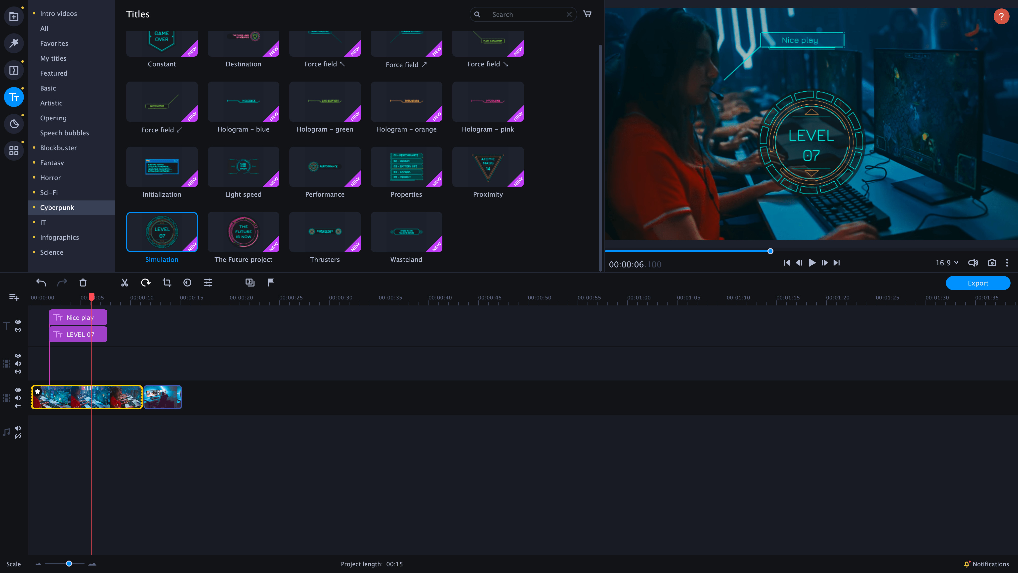 Movavi Video Editor Plus 2021 - Technology Set screenshot 1