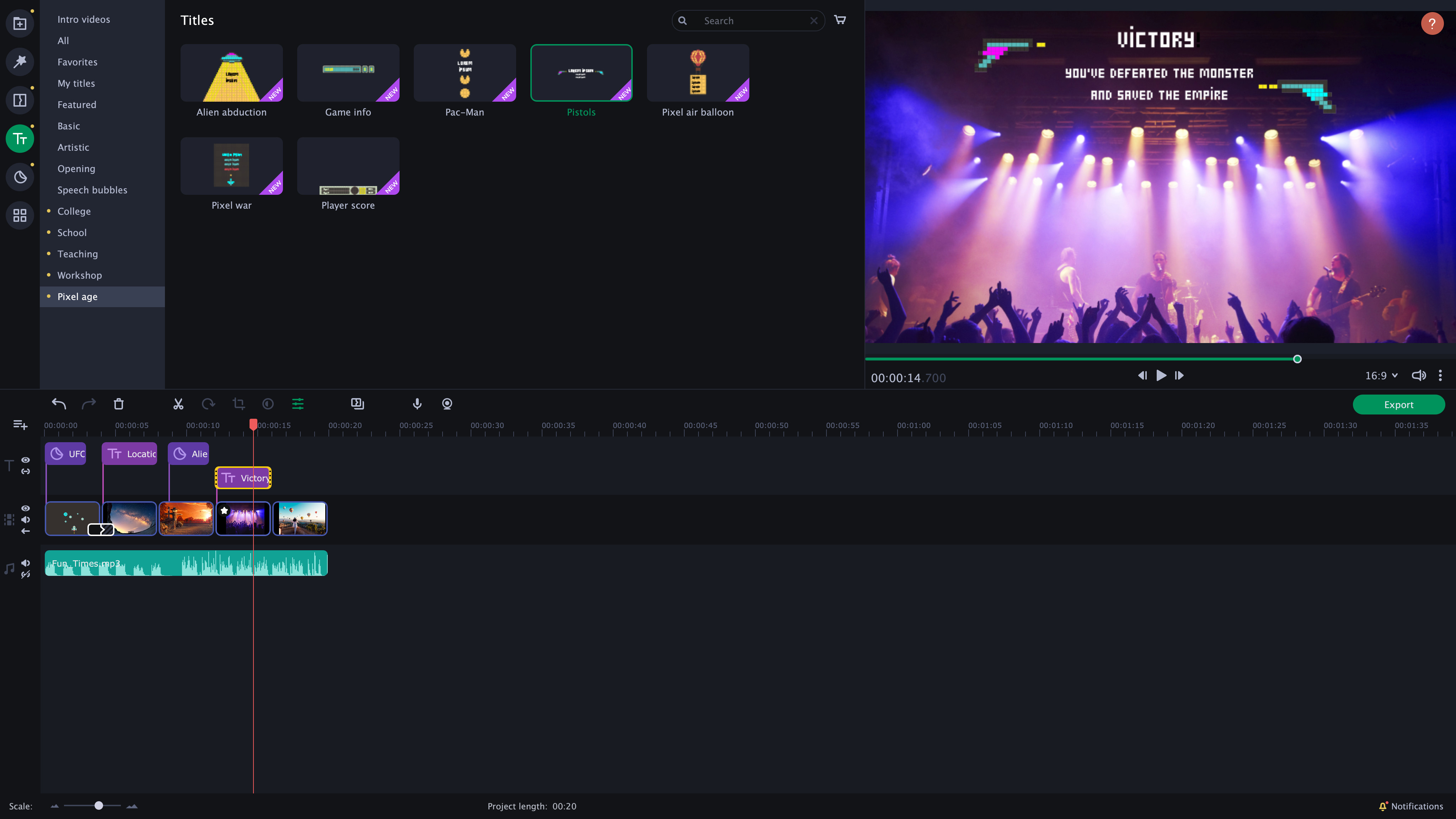 Movavi Slideshow Maker 8 - Pixel Age Pack screenshot 5