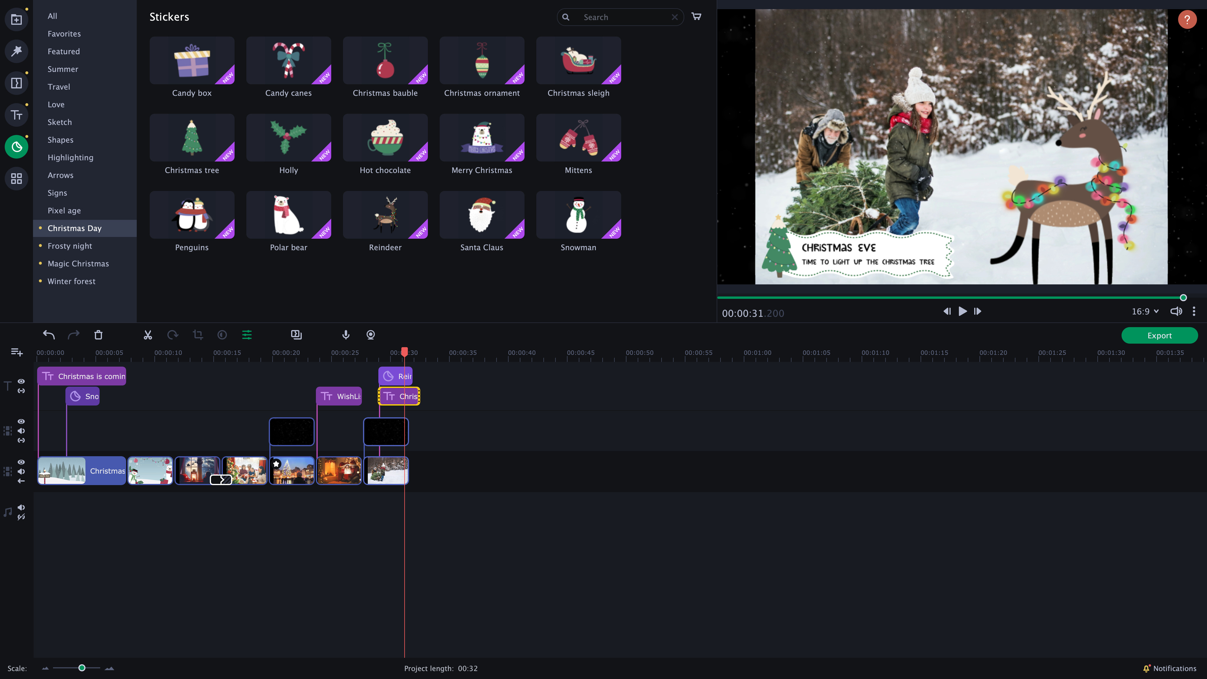 Movavi Slideshow Maker 8 - Christmas Party Set screenshot 4