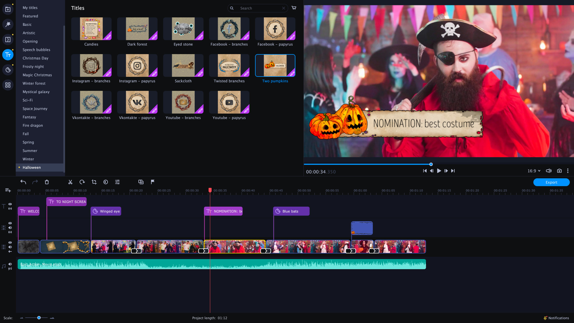 Movavi Video Editor Plus 2020 - Halloween Pack screenshot 1