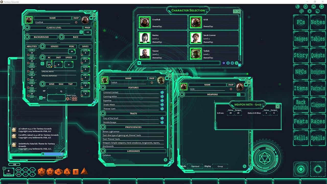 Fantasy Grounds - FG Theme - Futuristic screenshot 3