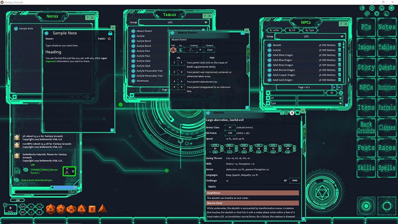 Fantasy Grounds - FG Theme - Futuristic screenshot 2